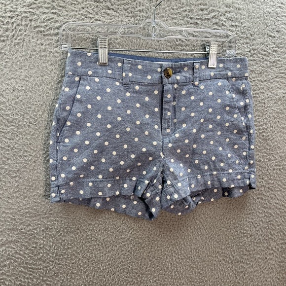 Old Navy Shorts Womens 2 Blue White Polka Dot Linen Blend Everyday Short Coastal - Picture 9 of 10